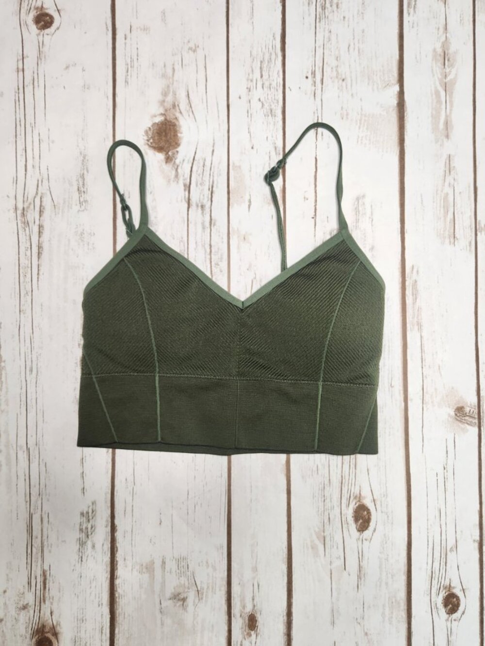 OFFLINE by Aerie Olive Green Seamless Longline Sports Bra Small
